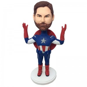 raising hands personalised captain american bobblehead