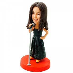 singer girl personalised bobblehead