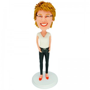 slim office lady personalised bobblehead