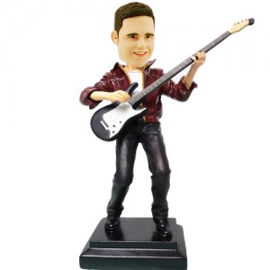 customised electric guitar player bobblehead