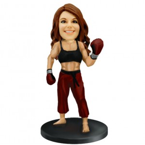 woman kickboxer custom bobblehead