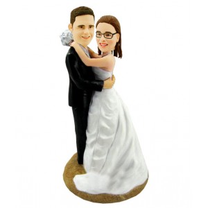 personalised wedding bobblehead cake topper