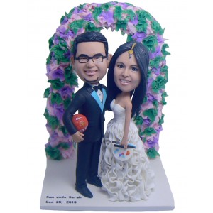 soccer fans couple bobbleheads personalised