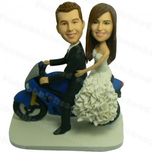 wedding motorcyclist custom bobblehead