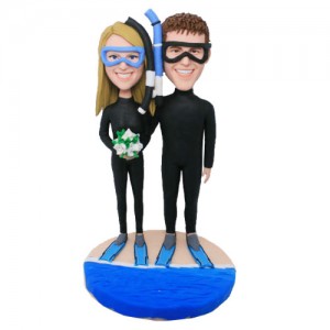diver couple customised bobbleheads