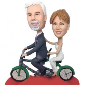 custom tandem bicycle couple bobblehead