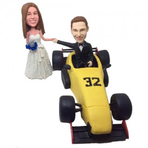 customized f1 face wedding bobbleheads