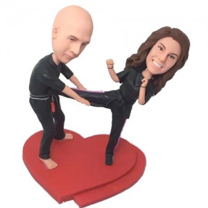 custom judo couple bobbleheads