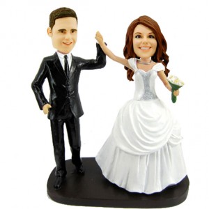 custom wedding bobblehead cake topper