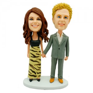 personalised elegant couple bobbleheads