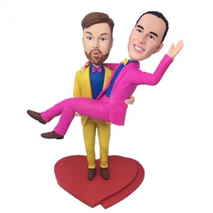 personalized funny male couple bobblehead