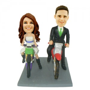 custom bicyclist couple bobbleheads