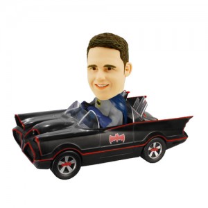custom batman in car bobblehead