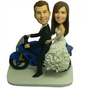 Motorcyclist Couple Bobblehead