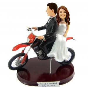 motorcyclist couple wedding bobblehead