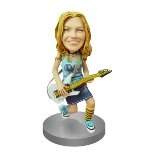 bobblehead custom female guitarist