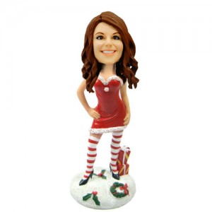 customized christmas bobble head sexy woman with gift