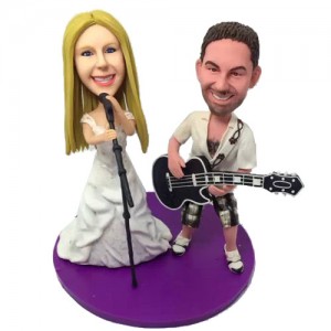 singer and guitarist couple bobbleheads