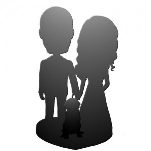 personalised bobblehead for couple and dog