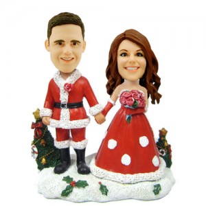 customized christmas bobblehead bride and groom