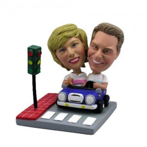 custom mini car couple bobble head