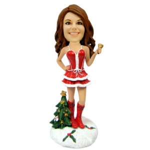 customized christmas bobble head sexy woman ringing bell