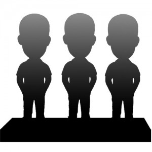 customised bobblehead for three persons