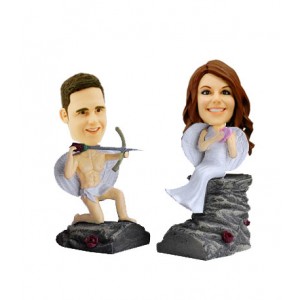 custom angle couple bobble-heads