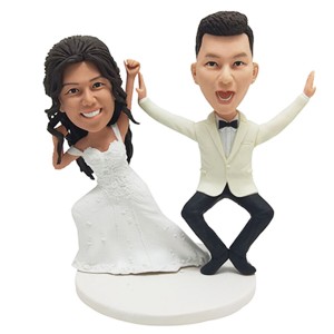White Formal Dress Custom Wedding Bobblehead 