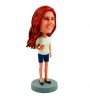 casual pretty girl personalised bobblehead