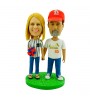 custom baseball couple bobblehead