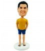 custom bobblehead casual man wear a pair of flip flops
