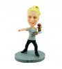 custom casual female bobblehead with a toy