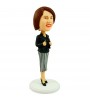 custom female office lady in stripe skirt and black suit