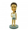 custom leisure girl holding a goblet bobblehead