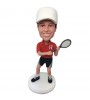 custom male bobblehead waving a tennis bat