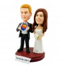 custom superman couple wedding cake topper