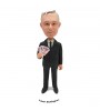 custom smart man bobblehed in formal suit waving money
