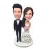 customised bobblehead wedding cake topper