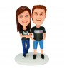 customised casual couple bobblehead doll