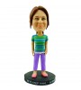 customised casual girl in colorful stripe shirt bobblehead