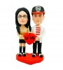 customised couple bobble head with love red heart