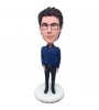 customised male colleague in blue shirt