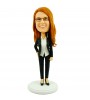 customised office slim lady bobble head doll in pencil skirts business suits