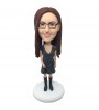 customised pretty girl bobblehead in one piece black dress