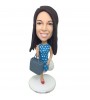 customised shopping girl bobblehead