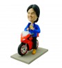 customised superhero rading a motorcyclist bobblehead