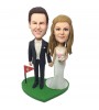 customised wedding cake topper golf flag theme