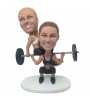 customised weightlifting female couple bobblehead