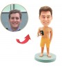 customised bobblehead casual male carrying a mobile phone
